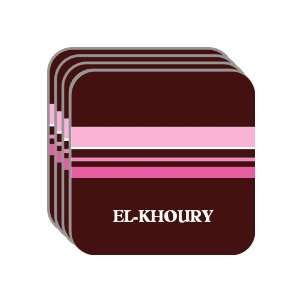 Personal Name Gift   EL KHOURY Set of 4 Mini Mousepad Coasters (pink 