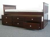 CAPTAINS BED TRUNDLE + DRAWERS CAPPUCCINO bunk beds  