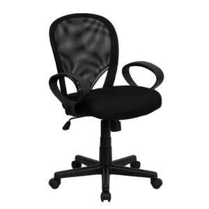  Mid Back Office Chair with Oval Loop Arms Mesh Gray