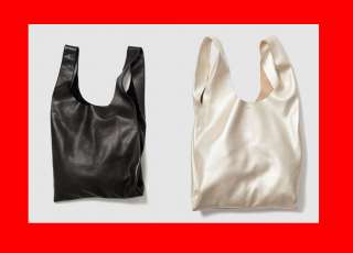   PLATINUM BLACK LEATHER BAG TOTE PURSE BAG HANDBAG HAND BAG  