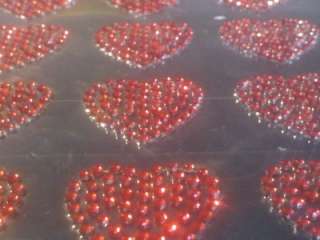 12 Red Adhesive Vajazzle HEART Gems Stick On DIAMANTES  