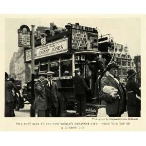  1926 Print London England Double Decker Tourism Bus Sightseeing 