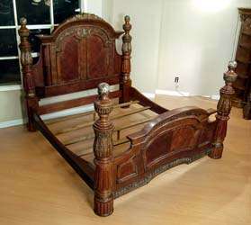 Classic Romantic Old World Spanish Chestnut Bedroom Set  