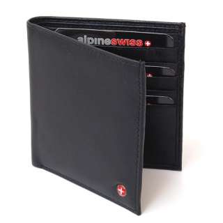 New Mens Wallet Slim Hipster Leather Alpine Swiss 2 bill sections ID 8 