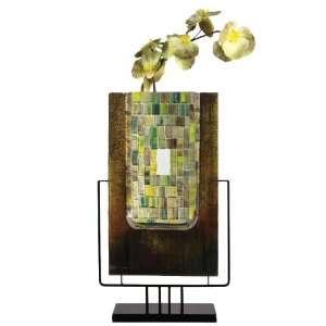    Mixed Multi Designs Rectangular Fused Glass Vase
