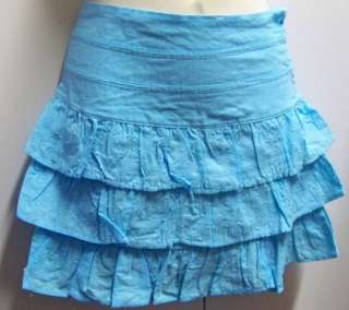 NWT FADED GLORY Girls Aqua Tiered Skirt, XL (14/16)  