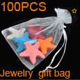 100X Sheer Organza Pouch Jewelry Gift Bags 9x12cm White  