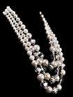 Vintage Designer D&E JULIANA Signed TARA 3 Strand Pearl 21 STATEMENT 