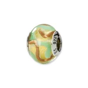  Yellow, Gold and Green, Murano Glass Charm for 3mm 