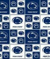 Penn State Nitany Lions College Squares School fabric  