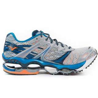 New 2012 Mizuno Wave Prophecy Mens Running Shoes Silver Blue Orange 