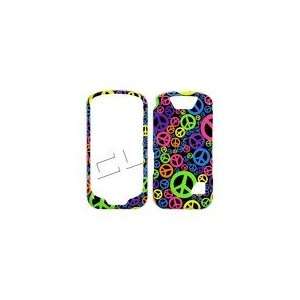   Hard Crystal Rubberized Case Shield Multi Colorful Peace Sign on Black