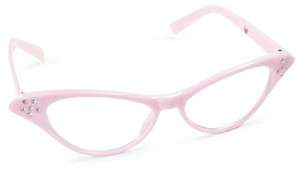 Lt Pink 50s Cateye/Cat Eye Glasses/Poodle Skirt Neckla  