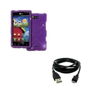  Cover (Purple) + 8 USB 2.0 Data Cable [EMPIRE Packaging] Electronics