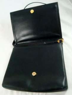 Vintage Designer Salvatore Ferragamo Italian Black Flap Shoulder Bag 