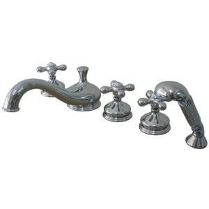 Heritage 5 Piece Roman Tub Filler Set with Metal Lever Handle Finish 