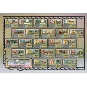  Cousin Chatterboxs Railway Alphabet 24x36 Giclee