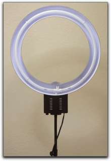 This ring light comes with a 5/8″ flexible mount. 18 inch inside 