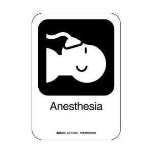 Anesthesia Sign,10 X 7 In,al   BRADY  Industrial 