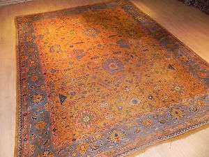 Antique Yellow ground Turkish Oushak (Ushak) Carpet Rug, All over 