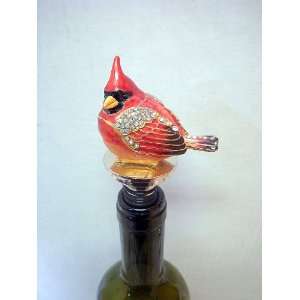  Rhinestone Accented Cardinal winestopper