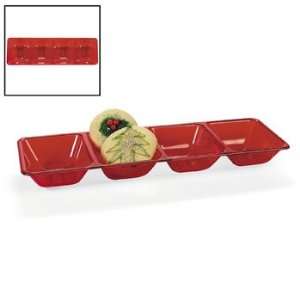  Red Four Compartment Tray   Tableware & Serveware Health 