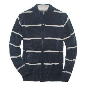   Soft Chenille Fabric Stripes Cardigan Sweater Jacket Sweats Blazer Top