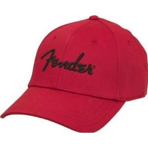  Fender Script Logo Stretch Cap, Small/Medium (RED 