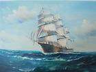 24 x 36 oil painting art pirate ship sailboat battle