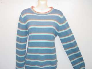 TOMMY HILFIGER JEANS PULLOVER BLUE STRIPED SWEATER M