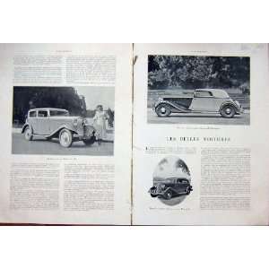    Motor Car Automobile Renault Peugeot Rolls 1933