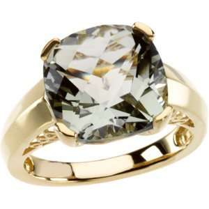   Yellow Gold Checkerboard Green Quartz Ring Diamond Designs Jewelry