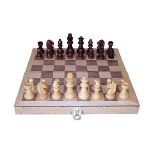  Linda 10.5 Light Wood Folding Chess Set