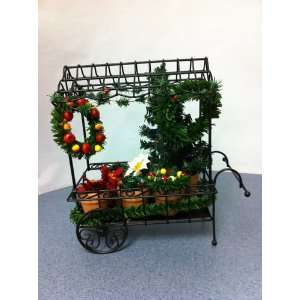  Byers Choice Vendors Wreath Cart Display Accessory 