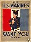 Marines Recruiting Poster WWI  
