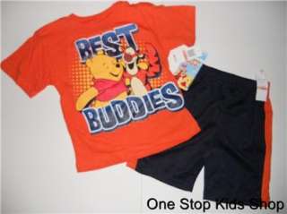 WINNIE THE POOH Boys 2T 3T 4T Set OUTFIT Shirt Shorts Disney TIGGER 