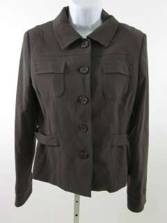 TAHARI Brown Button Down Long Sleeve Blazer Jacket Sz 4  