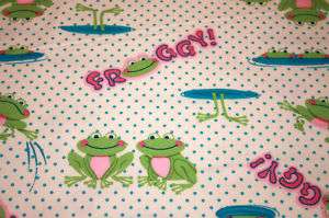 12 6 GIRLY FROGS Flannel Fab. Square Create Rag Quilt  