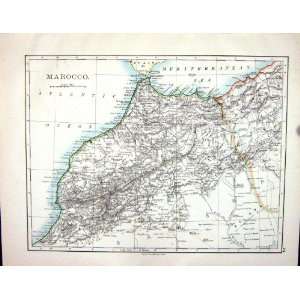  Johnston Antique Map 1898 Marocco Africa Egypt Sinai Gulf 