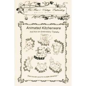  Animated Kitchenware Days of the Week Hot Iron Embroidery 