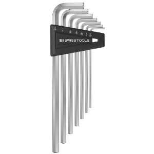  PB Swiss Tools Hex Key Set, long type, chrome plate, sizes 