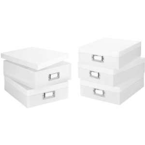  Document Boxes Set Of 5, SET OF 5, WHITE