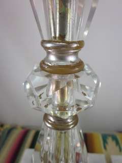   Deco Era Fancy Cut Crystal Glass Table Nightstand Boudoir Lamps  