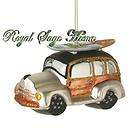 surfer surfboard woody car christmas glass ornament one day