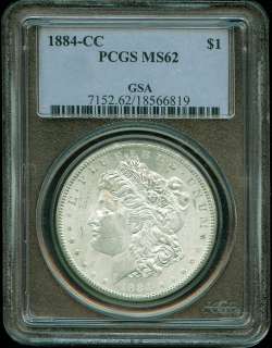 1884 CC PCGS MS62 GSA~MORGAN SILVER DOLLAR~  