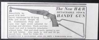   Harrington & Richardson Detachable Stock HANDY GUN magazine Ad s1313
