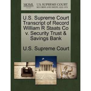  Trust & Savings Bank (9781270158929) U.S. Supreme Court Books
