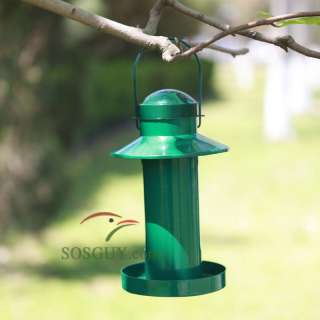 Squirrel Proof Hunter Green Metal Plastic Hanging Seed Bird Feeder 