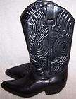 GUESS Georges Marciano BLACK LEATHER EMBRIODERED WESTERN COWGIRL BOOTS 