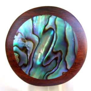 Ring Wood paua shell abalone blue organic AR77 size8 11  